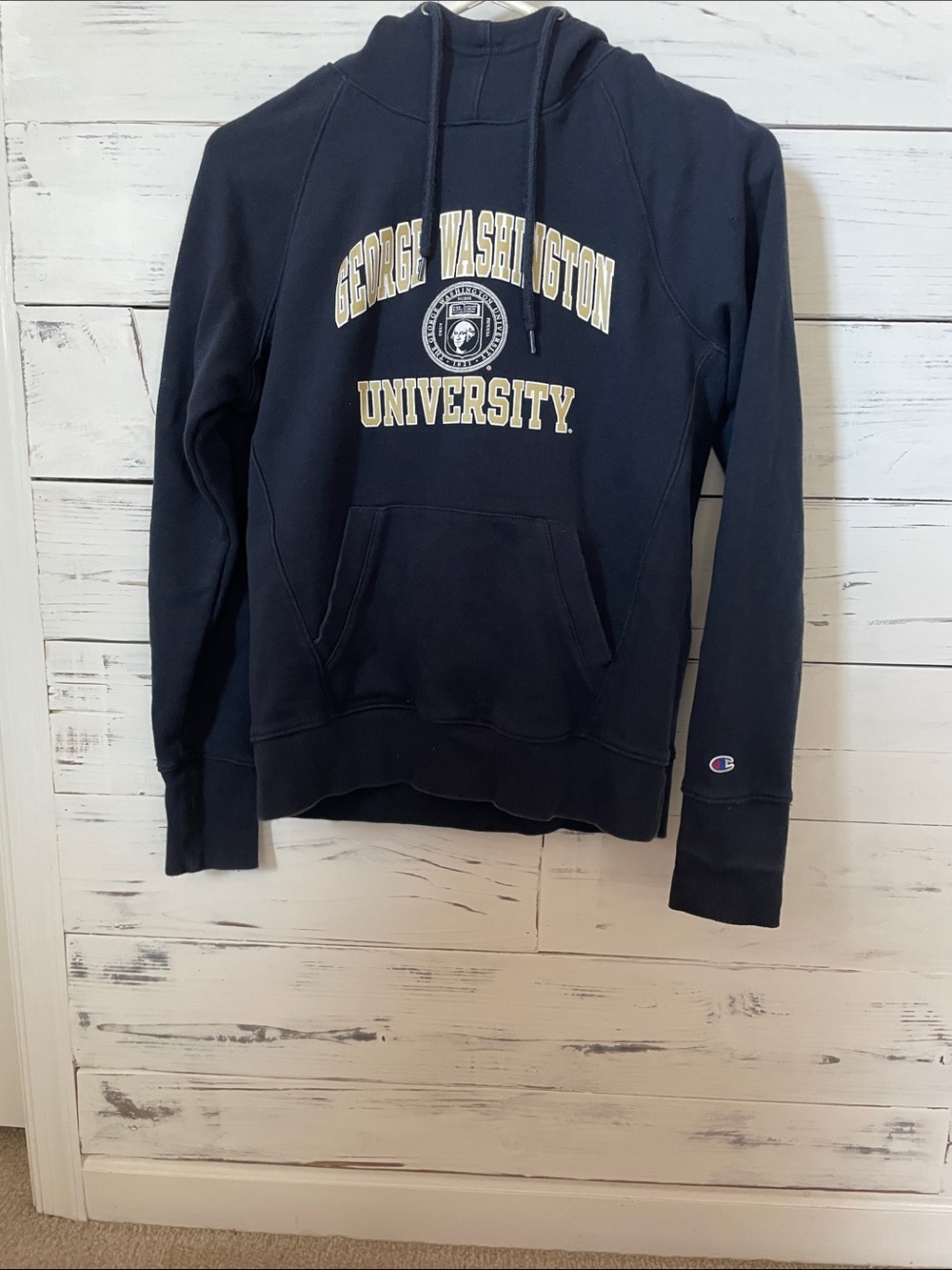 Champion Navy George Washington University Pullover Hoodie
